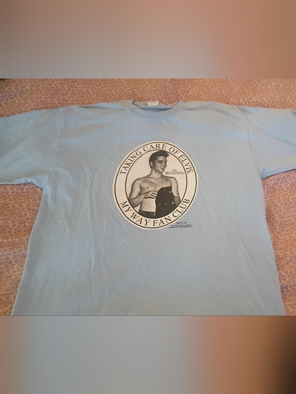 Vintage Elvis Fan Club Light Blue Graphic Tee